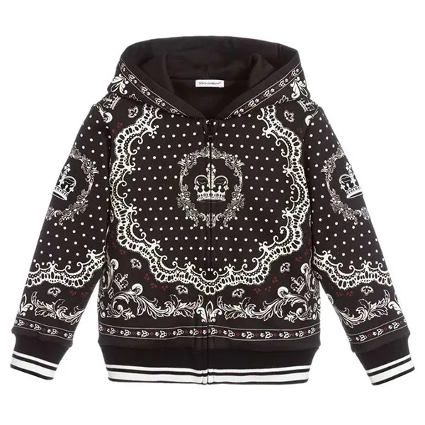 Áo Khoác Dolce & Gabbana D&G Black Geo Hooded Cardigan L4JW3E G7VEU HN63C Màu Đen - Thời trang - Vua Hàng Hiệu