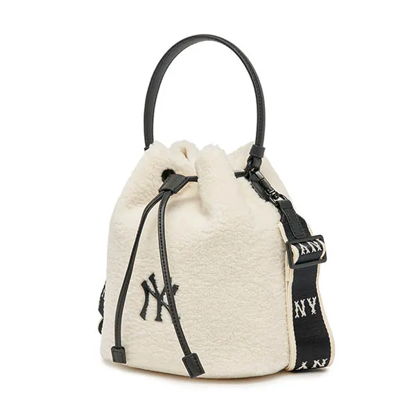 Túi Đeo Chéo Dây Rút MLB Bucket Logo New York Yankees 3ABMS0626-50CRS Màu Trắng