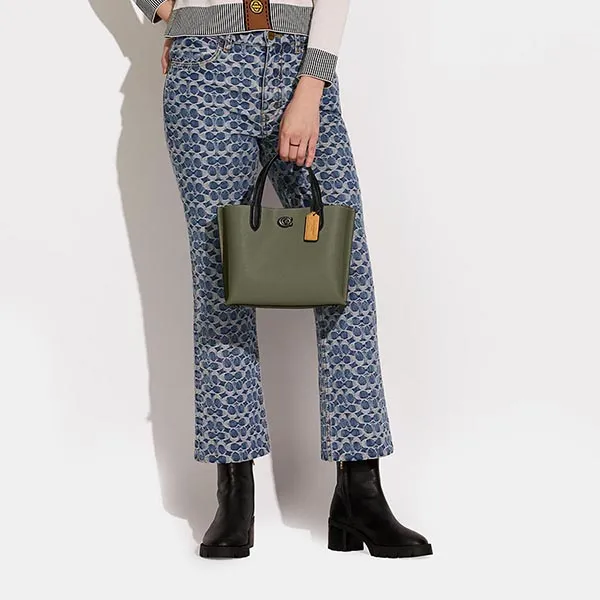 Túi Tote Coach Willow Tote 24 In Colorblock With Signature Màu Xanh