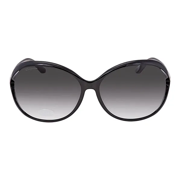 Kính Mát Salvatore Ferragamo Grey Oval Ladies Sunglasses SF770SA 001 61 Màu Xám