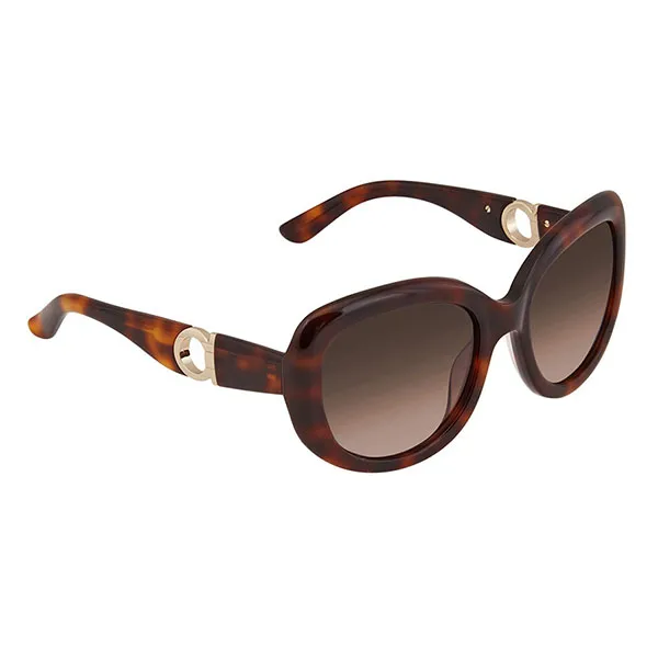 Kính Mát Salvatore Ferragamo Brown Oval Ladies Sunglasses SF727S 214 53 Màu Nâu