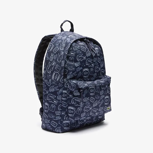 Balo Lacoste Men's Neocroc Pattern Canvas Backpack NH3296NZF36 Màu Xanh Navy