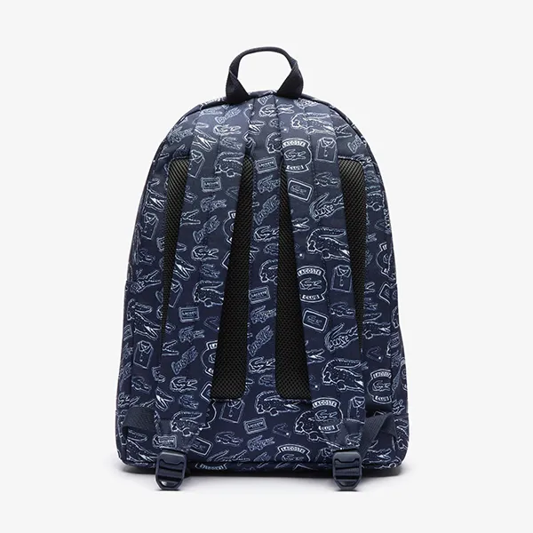 Balo Lacoste Men's Neocroc Pattern Canvas Backpack NH3296NZF36 Màu Xanh Navy