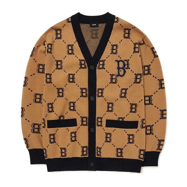 Áo Cardigan MLB Diamond Monogram Front Pattern Cardigan Boston Red Sox 3AKCM0224-43BGS Màu Nâu - Thời trang - Vua Hàng Hiệu