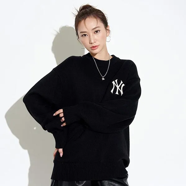 Áo Len Sweater MLB Overfit New York Yankees 3AKPB0126-50BKS Màu Đen - Thời trang - Vua Hàng Hiệu