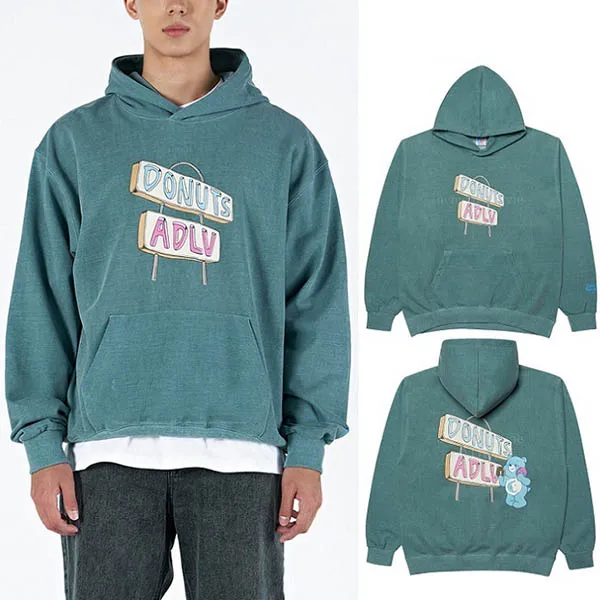 Áo Hoodie Acmé De La Vie ADLV Care Bears Donuts Washing Màu Xanh Green - Thời trang - Vua Hàng Hiệu