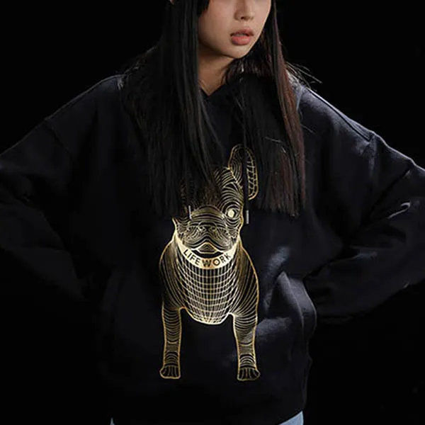 Áo Hoodie LifeWork Gold Big Radog Hood LW225HD299 Màu Đen Size XS - Thời trang - Vua Hàng Hiệu