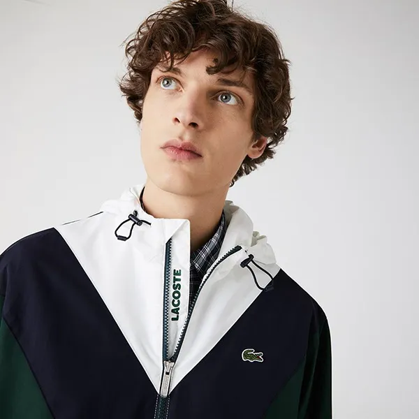Áo Khoác Lacoste Men's Lightweight Colorblock Hooded Jacket BH1949 00 FFY Màu Xanh Phối Trắng Size 48 - Thời trang - Vua Hàng Hiệu