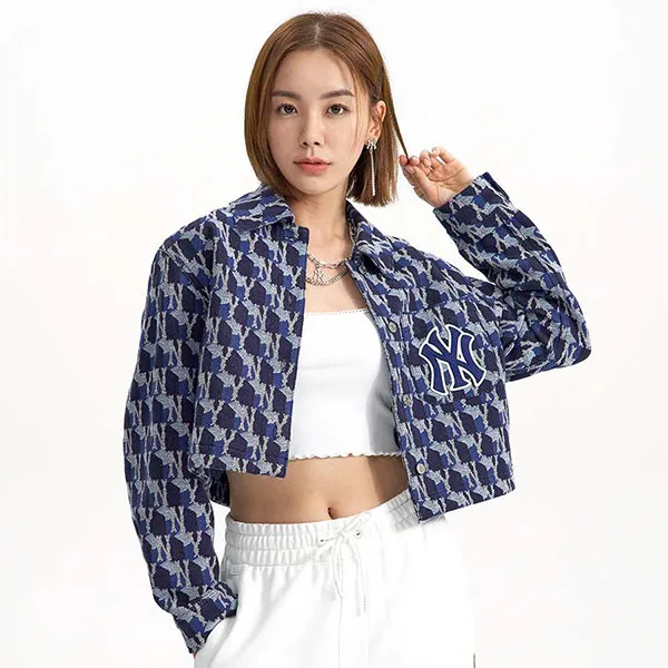 Áo Khoác MLB Monogram Jacquard New York Yankees 30FDKM0224- 50NYD Màu Xanh Navy Size S