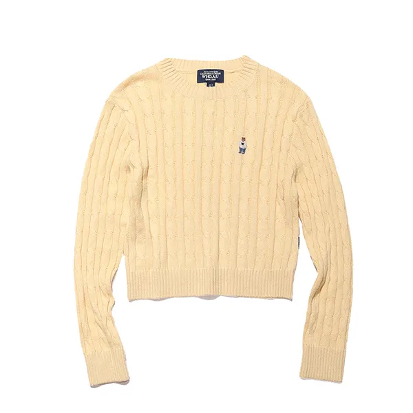 Áo Len WHOAU Steve R-Neck Pullover WHKAC4T11F Màu Vàng