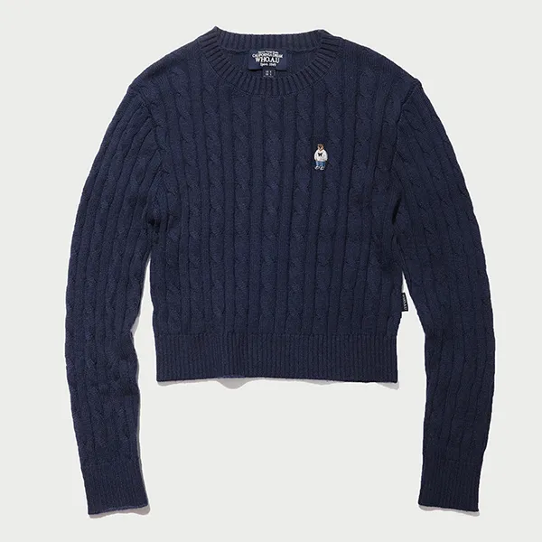 Áo Len WHOAU Steve R-Neck Pullover WHKAC4T11F Màu Xanh Navy