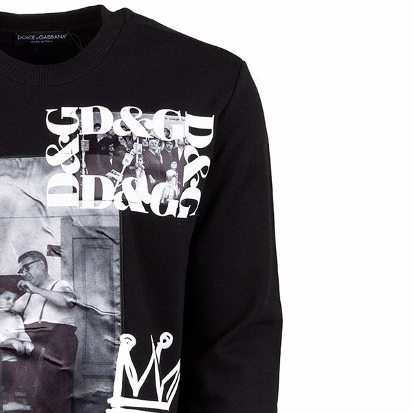 Áo Nỉ Nam Dolce & Gabbana  D&G Men’s Black Sweatshirt 0101 Màu Đen - 5