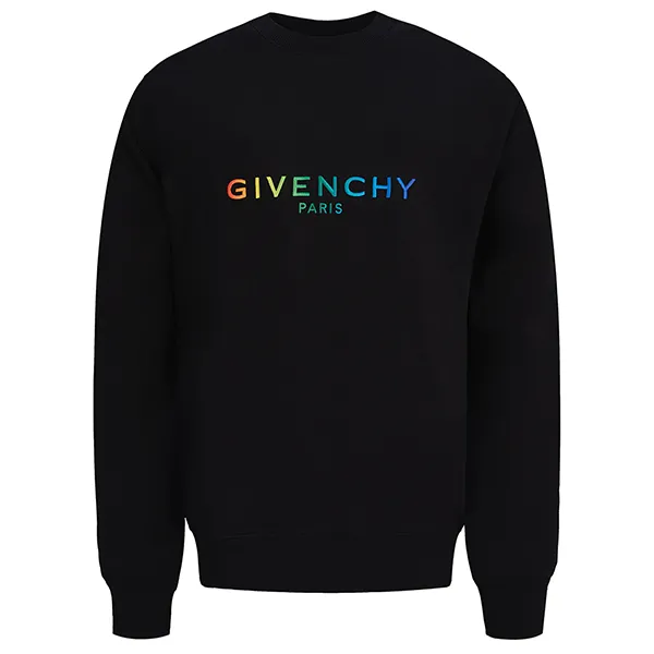Áo Nỉ Givenchy Pride Embroidered Logo Crew BMJ0GS3Y78 001 Màu Đen Size S