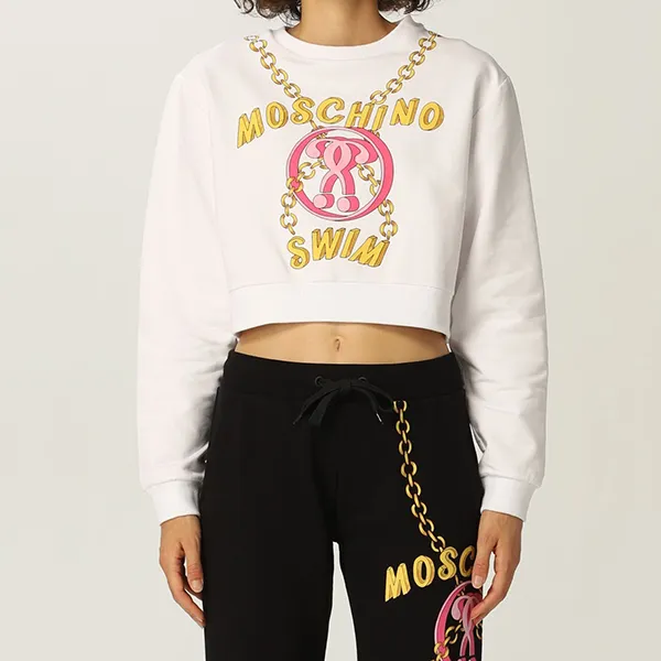 Áo Nỉ Moschino 2124 A1706 2604 0001 Màu Trắng - Thời trang - Vua Hàng Hiệu