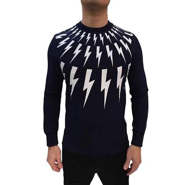 Áo Nỉ Neil Barrett Bolt Sweatshirt Màu Xanh Navy - Thời trang - Vua Hàng Hiệu