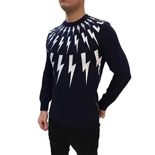 Áo Nỉ Neil Barrett Bolt Sweatshirt Màu Xanh Navy - Thời trang - Vua Hàng Hiệu