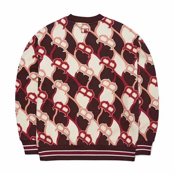 Áo Nỉ Sweater MLB Argyle Front Pattern Overfit Sweatshirt Boston Red Sox 3AMTY0124-43WIS Màu Nâu Đỏ Size S
