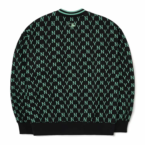 Áo Nỉ Sweater MLB Classic Monogram Front Brushed Over Fit Sweatshirt New York Yankees 3AMTM0926-50BKS Màu Đen/Xanh Lá