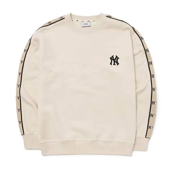 Áo Nỉ Sweater MLB Diamond Monogram Tape Sweatshirt New York Yankees 3AMTM0826-50CRS Màu Kem Size M