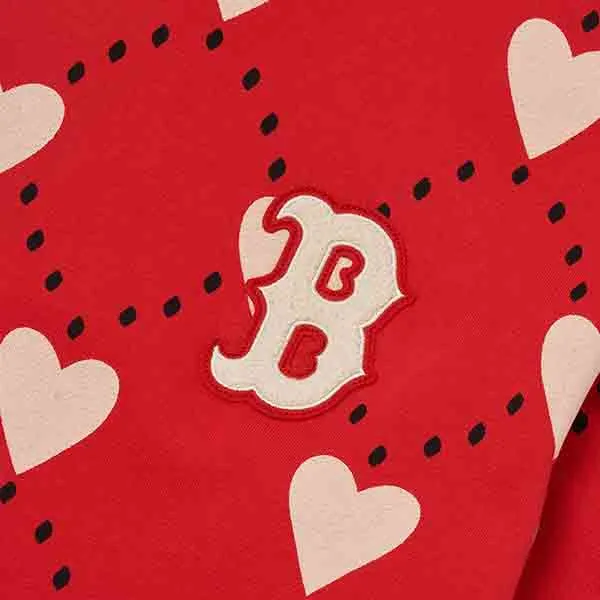 Áo Nỉ Sweater MLB Heart Pattern Over-Fit Sweatshirt Boston Red Sox 3AMTH0124-43RDS Màu Đỏ Size M