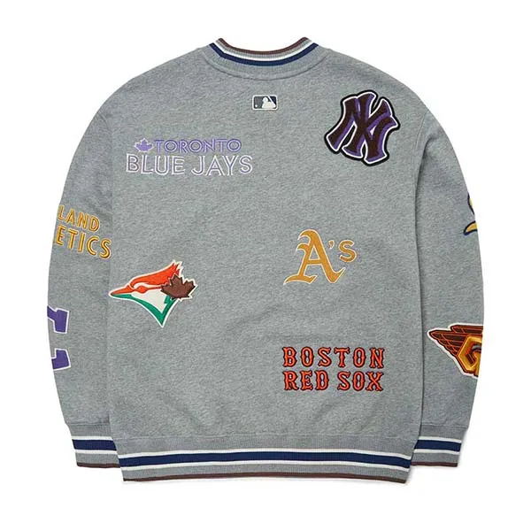 Áo Nỉ Sweater MLB Overfit 3AMTN0224-00MGD Màu Xám
