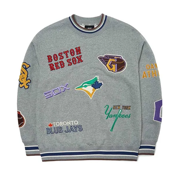 Áo Nỉ Sweater MLB Overfit 3AMTN0224-00MGD Màu Xám