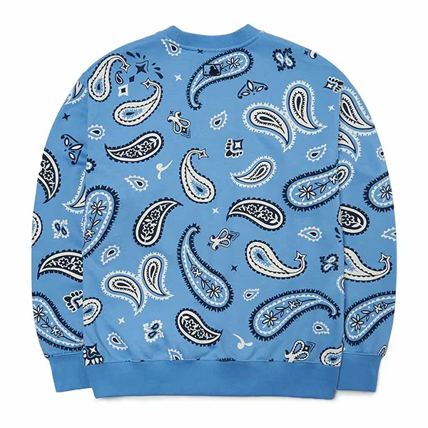 Áo Nỉ Sweater MLB Paisley Front Panel Pattern Overfit Sweatshirt LA Dodgers 3AMTI0224-07BLL Màu Xanh Blue