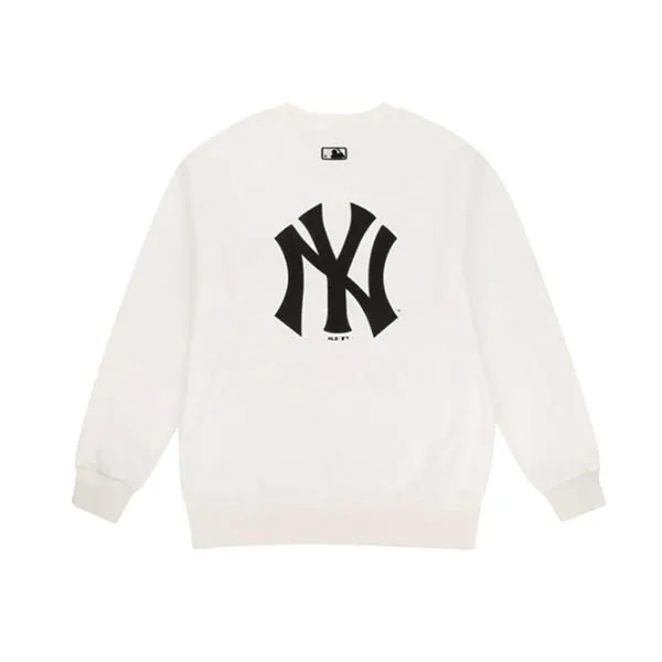 Áo Nỉ Sweater MLB Big Logo Màu Trắng Size L - Thời trang - Vua Hàng Hiệu