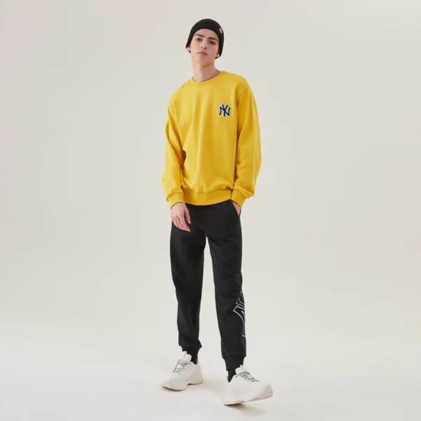 Áo Nỉ Sweater MLB New York Yankees Chain Embroidery Comfort Màu Vàng - Thời trang - Vua Hàng Hiệu
