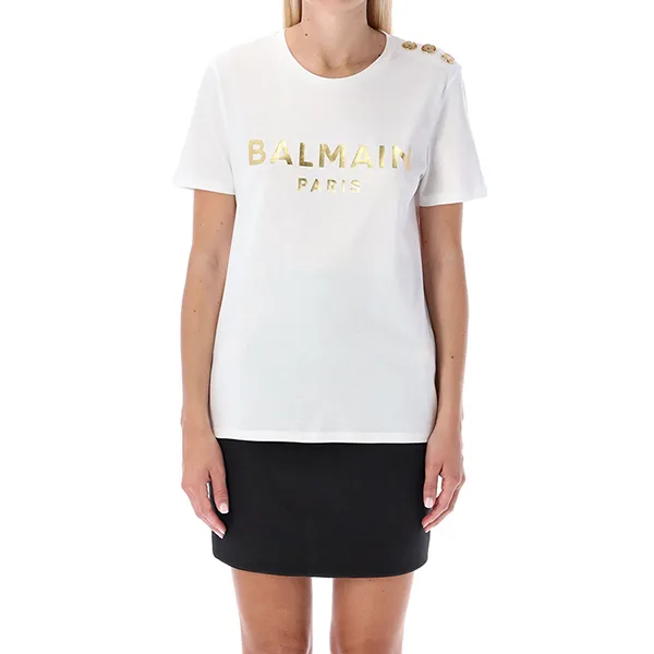 Áo Phông Balmain Paris Logo T-shirt EF005BB28 GAD Màu Trắng - Thời trang - Vua Hàng Hiệu
