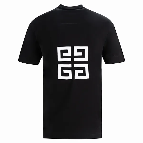 Áo Phông Givenchy Embroidered Logo Slim Fit Tee Black BM716B3Y6B 001 Màu Đen