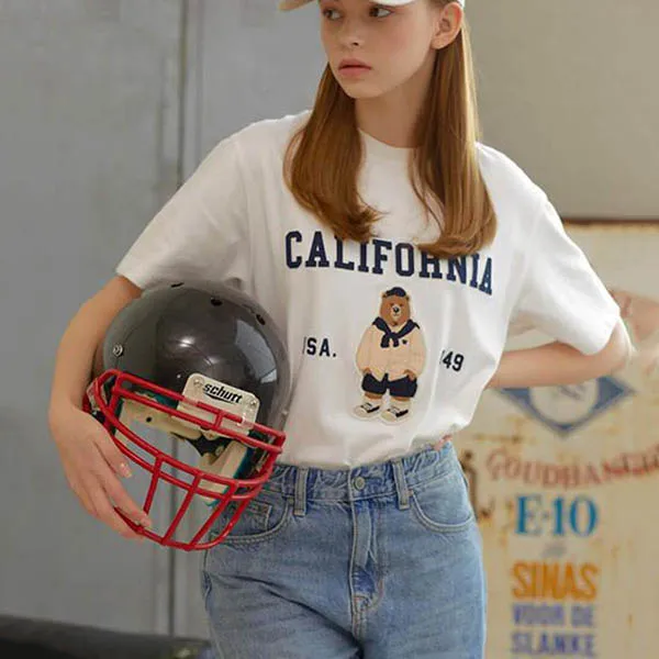 Áo Phông WHOAU California Steve Patch T-shirt Màu Trắng Size S - Thời trang - Vua Hàng Hiệu