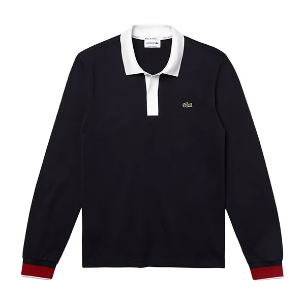 Áo Polo Dài Tay Lacoste Men's Regular Fit Made In France Polo PH1873 20C FZG Màu Xanh Navy Size XS