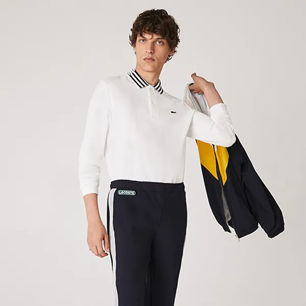 Áo Polo Dài Tay Lacoste Men's Slim Fit Heritage Cotton Polo PH1875 20C 70V Màu Trắng Size S