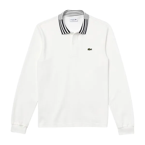 Áo Polo Dài Tay Lacoste Men's Slim Fit Heritage Cotton Polo PH1875 20C 70V Màu Trắng Size S