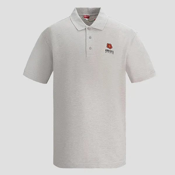 Áo Polo Kenzo Boke Flower Crest FC65PO0024PU 93 Màu Ghi Xám
