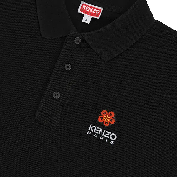 Áo Polo Kenzo Men's Crest Logo Classic FC65PO0024PU 99J Màu Đen Size M