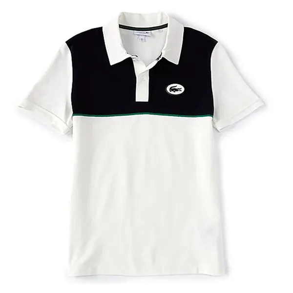 Áo Polo Lacoste Heritage Slim Fit Stretch Cotton Pique Shirt PH9767-GA3 Màu Trắng Đen Size S