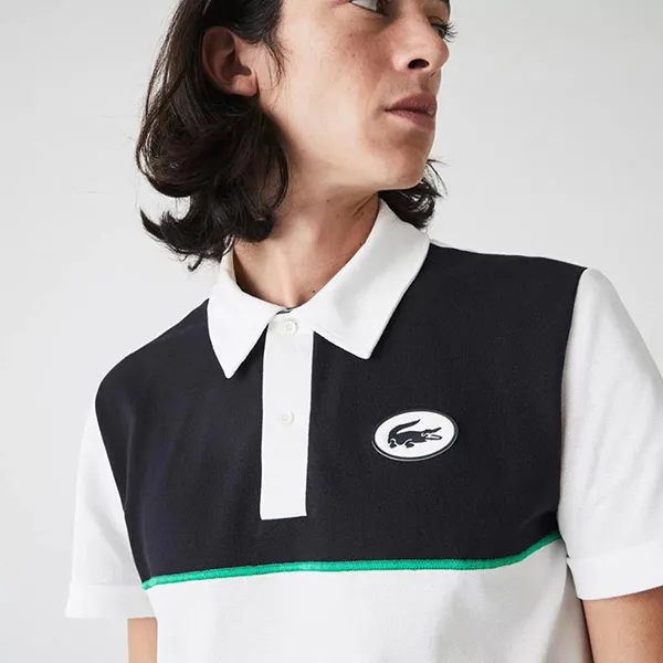 Áo Polo Lacoste Heritage Slim Fit Stretch Cotton Pique Shirt PH9767-GA3 Màu Trắng Đen Size S