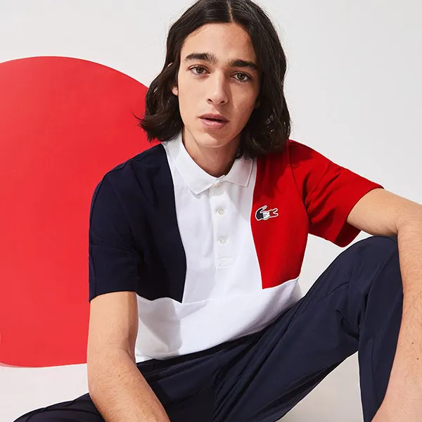 Áo Polo Nam Lacoste Men's Sport French Sporting Spirit Edition Tricolor Cotton Polo PH7636-51 Phối Màu Size 4