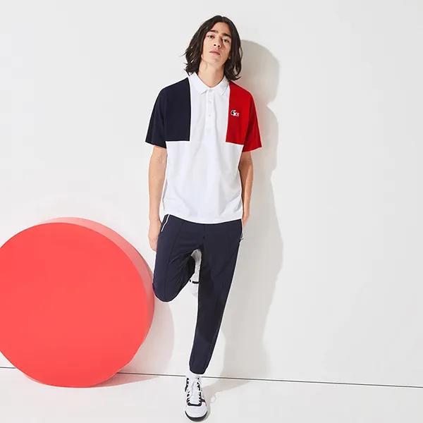 Áo Polo Nam Lacoste Men's Sport French Sporting Spirit Edition Tricolor Cotton Polo PH7636-51 Phối Màu Size 4