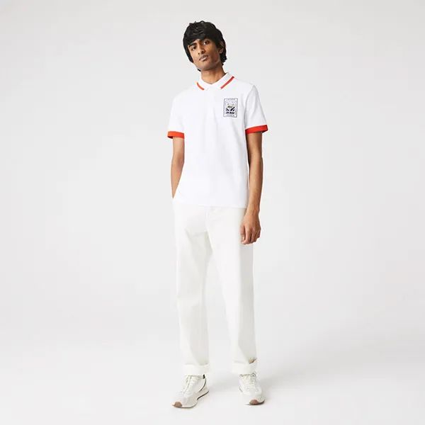 Áo Polo Lacoste Men's Sport Roland Garros Cotton Plant Design Polo PH0007 51 Màu Trắng Size M - Thời trang - Vua Hàng Hiệu