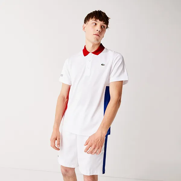 Áo Polo Lacoste Sport Colourblock Mesh Breathable Piqué Tennis Polo Shirt DH2057 GT3 Màu Trắng Size M
