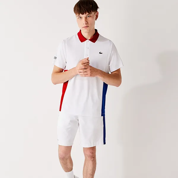 Áo Polo Lacoste Sport Colourblock Mesh Breathable Piqué Tennis Polo Shirt DH2057 GT3 Màu Trắng Size M