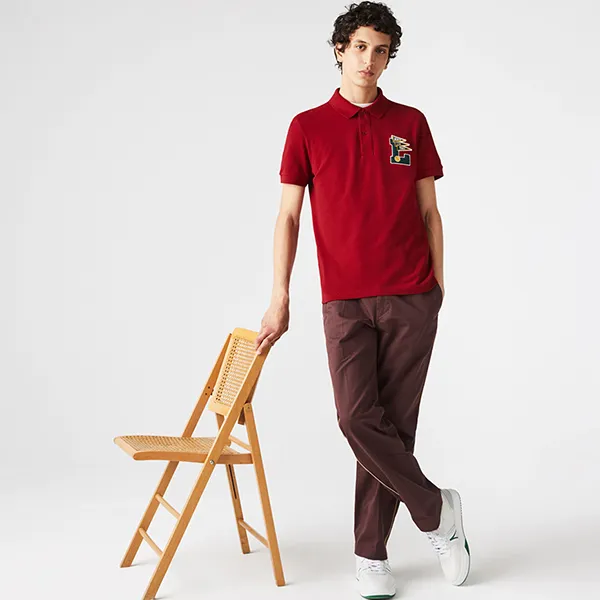 Áo Polo Nam Lacoste Men’s Regular Fit L Badge Piqué PH7730- 5SX Màu Đỏ