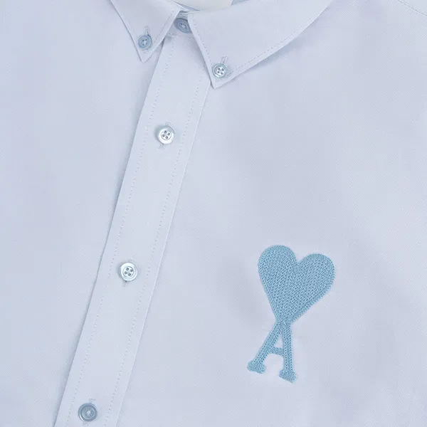 Áo Sơ Mi Ami Alexandre Mattiussi Blue Ami De Coeur Shirt HSH124.480 Màu Xanh