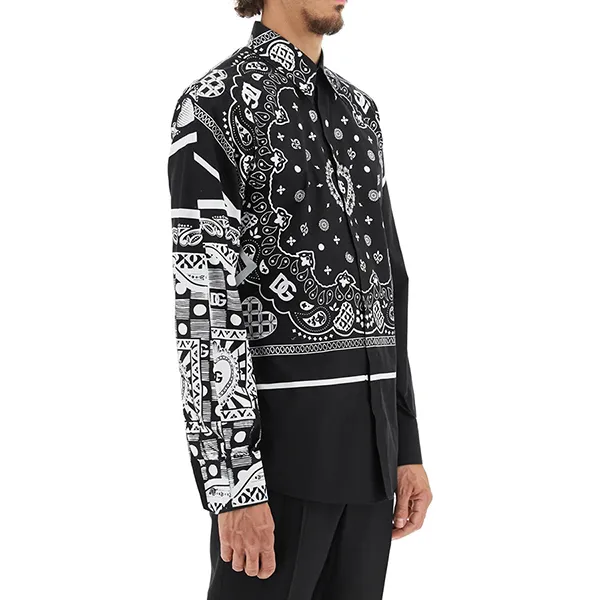 Áo Sơ Mi Dolce & Gabbana D&G Bandana Print In Black G5JL8T GF102 N0000 Màu Đen Trắng - Thời trang - Vua Hàng Hiệu