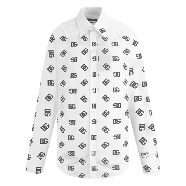 Áo Sơ Mi Dolce & Gabbana D&G Letter Pattern G5IX8T GF119 W0800 Màu Trắng