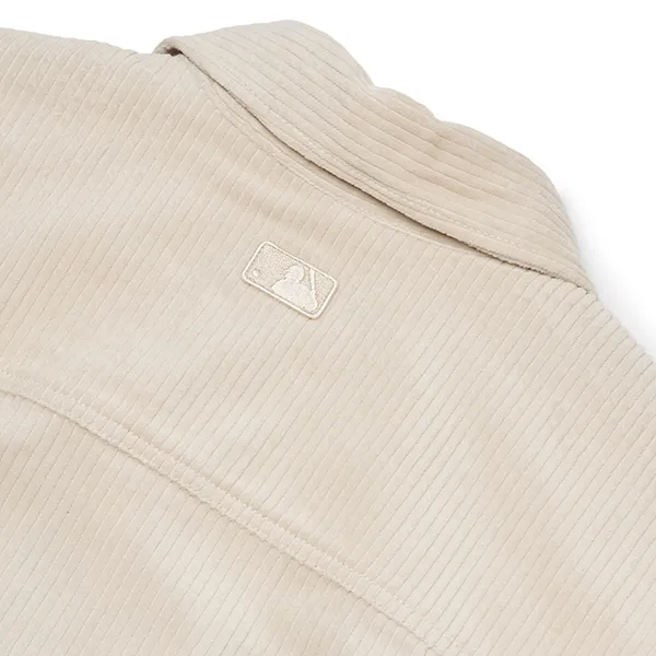 Áo Sơ Mi MLB Overfit Corduroy Logo 3AWSB0226-43BGL Màu Kem Size L