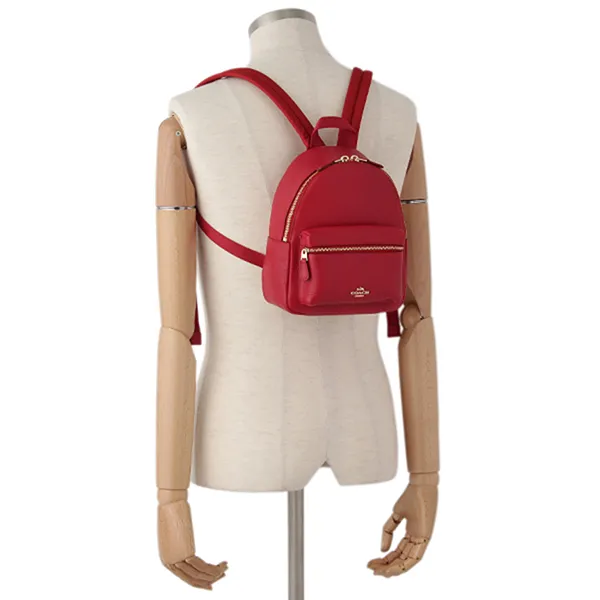 Balo Coach Mini Charlie Backpack In Pebble Leather Light Gold / True Red F38263 Màu Đỏ - Túi xách - Vua Hàng Hiệu